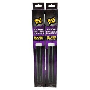 Lot of 2 Black Flag 40 Watt Bug Zapper Black Bulb Replacement BB-40BLK New